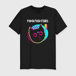 Футболка slim-fit Foo Fighters rock star cat, цвет: черный