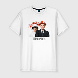 Футболка slim-fit Pet Shop Boys - synthpop from england, цвет: белый