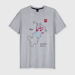 Мужская slim-футболка Карта туристических мест Москвы