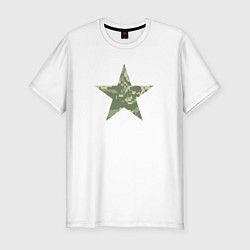 Футболка slim-fit Звезда камуфляж пиксельный, цвет: белый
