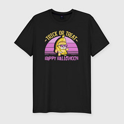 Мужская slim-футболка Trick or treat happy halloween colored