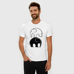 Футболка slim-fit Cute elephants, цвет: белый — фото 2