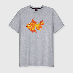 Футболка slim-fit Golden fish, цвет: меланж