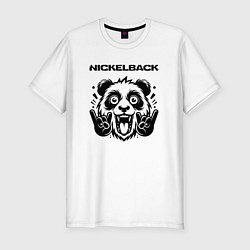 Мужская slim-футболка Nickelback - rock panda