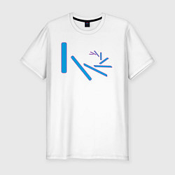 Футболка slim-fit Летящие вокруг прямоугольные палочки, цвет: белый