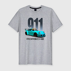 Футболка slim-fit Cпортивный автомобиль Porsche, цвет: меланж