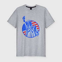 Футболка slim-fit USA statue of liberty, цвет: меланж