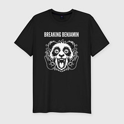 Футболка slim-fit Breaking Benjamin rock panda, цвет: черный