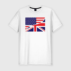 Футболка slim-fit США и Великобритания, цвет: белый