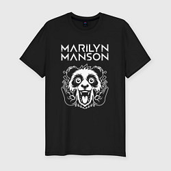 Мужская slim-футболка Marilyn Manson rock panda