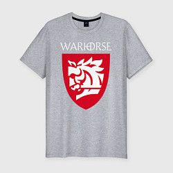 Футболка slim-fit Warhorse logo, цвет: меланж