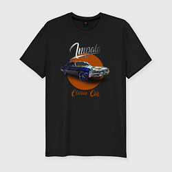 Футболка slim-fit Американская автоклассика Chevrolet Impala, цвет: черный