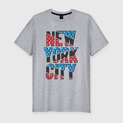 Футболка slim-fit Америка Нью-Йорк, цвет: меланж
