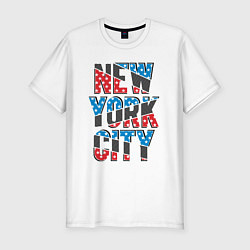 Футболка slim-fit Америка Нью-Йорк, цвет: белый