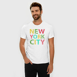 Футболка slim-fit New York city colors, цвет: белый — фото 2