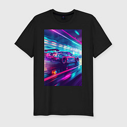 Футболка slim-fit Nissan Skyline GT-R на скорости, цвет: черный