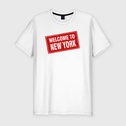 Футболка slim-fit Welcome to New York, цвет: белый