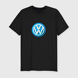 Футболка slim-fit Volkswagen logo blue, цвет: черный