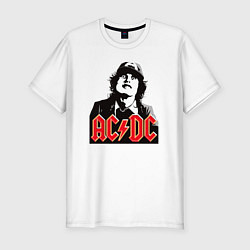 Футболка slim-fit ACDC Angus Young rock, цвет: белый