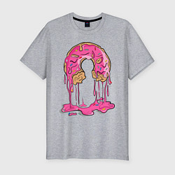 Мужская slim-футболка Пончик