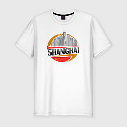 Футболка slim-fit Шанхай Китай, цвет: белый