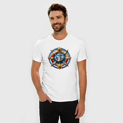 Футболка slim-fit Морской якорь в спасательном круге, цвет: белый — фото 2