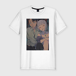 Футболка slim-fit Re:Zero Субару Нацуки Эмилия, цвет: белый