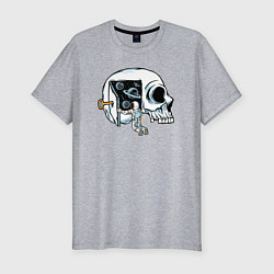 Футболка slim-fit Космос в черепной коробке, цвет: меланж