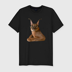 Футболка slim-fit Каракет кот Шлепа, цвет: черный