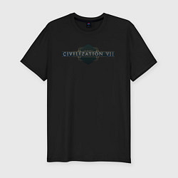 Футболка slim-fit Sid Meiers civilization 7 logo, цвет: черный