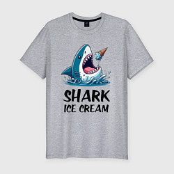 Мужская slim-футболка Shark ice cream - ai art