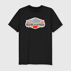 Футболка slim-fit Добро пожаловать в Шанхай, цвет: черный