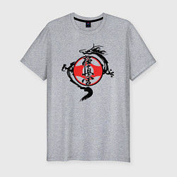 Футболка slim-fit Karate kyokushin - dragon, цвет: меланж