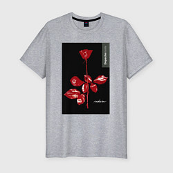 Футболка slim-fit Depeche mode rose, цвет: меланж