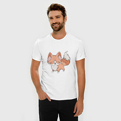 Футболка slim-fit Лисичка Фокс, цвет: белый — фото 2