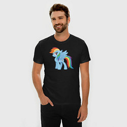 Футболка slim-fit Рейнбоу Дэш из My Little Pony в кино, цвет: черный — фото 2