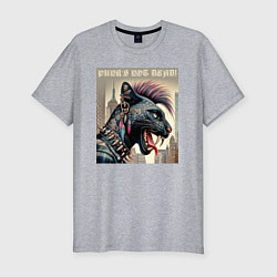 Футболка slim-fit Cool panther - punks not dead, цвет: меланж