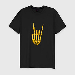 Футболка slim-fit Golden skeleton hand, цвет: черный