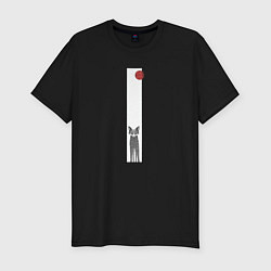 Футболка slim-fit Хитрая лиса в рамке, цвет: черный