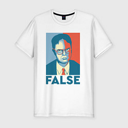 Футболка slim-fit Dwight false - офис, цвет: белый