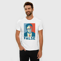 Футболка slim-fit Dwight false - офис, цвет: белый — фото 2