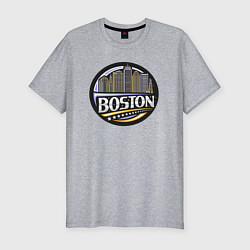 Футболка slim-fit Boston - USA, цвет: меланж