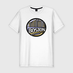 Футболка slim-fit Boston - USA, цвет: белый