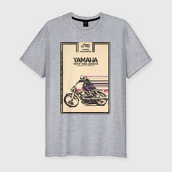 Футболка slim-fit Мотоцикл Yamaha, цвет: меланж
