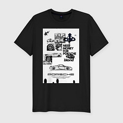 Футболка slim-fit Porsche автомобиль, цвет: черный