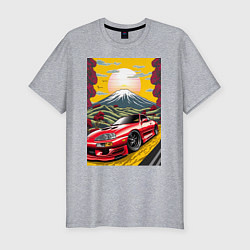 Футболка slim-fit Toyota Supra jdm автомобиль, цвет: меланж