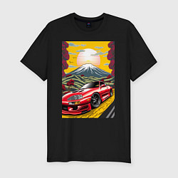 Футболка slim-fit Toyota Supra jdm автомобиль, цвет: черный