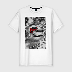 Футболка slim-fit Lamborghini initial d, цвет: белый