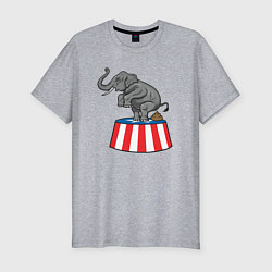 Футболка slim-fit Poop elephant, цвет: меланж