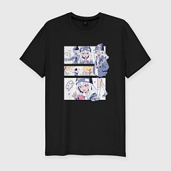 Футболка slim-fit Ноно-тан Медуза не умеет плавать в ночи, цвет: черный